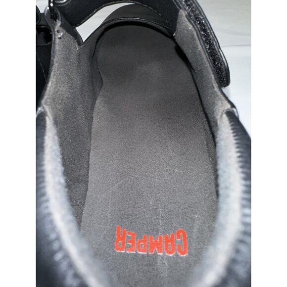 Camper Black Leather Mary Jane Janes Shoes Flat Hook & Loop Size EUR 38 / US 7.5 - Picture 10 of 12